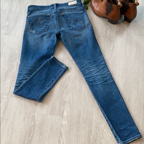 AG Stevie Ankle Slim Straight Distressed Jeans Stretch Medium Wash Blue 26 - Picture 5 of 13